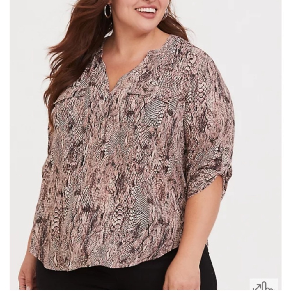 Torrid Snakeskin Print Harper Top